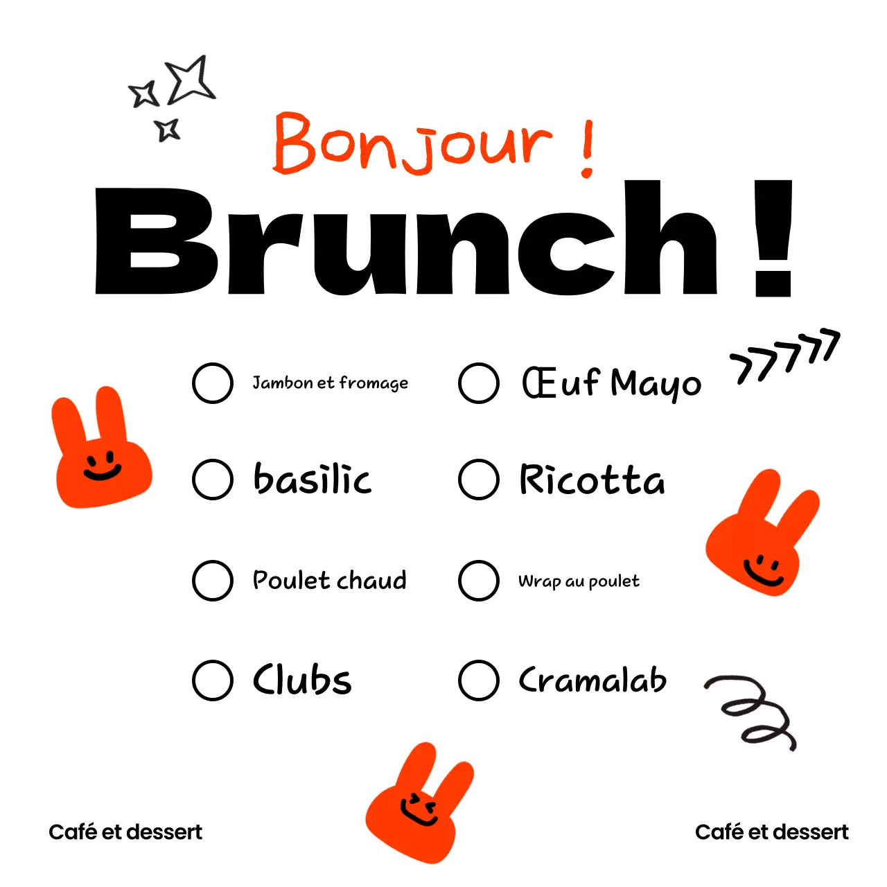 Menu Brunch Orange Baby