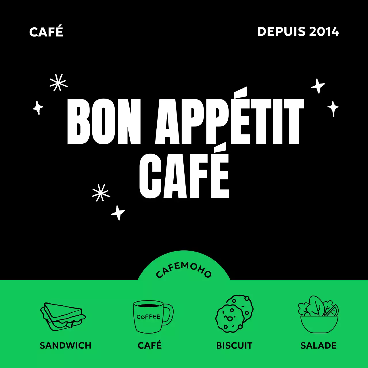 Publicité du Black Modern Cafe