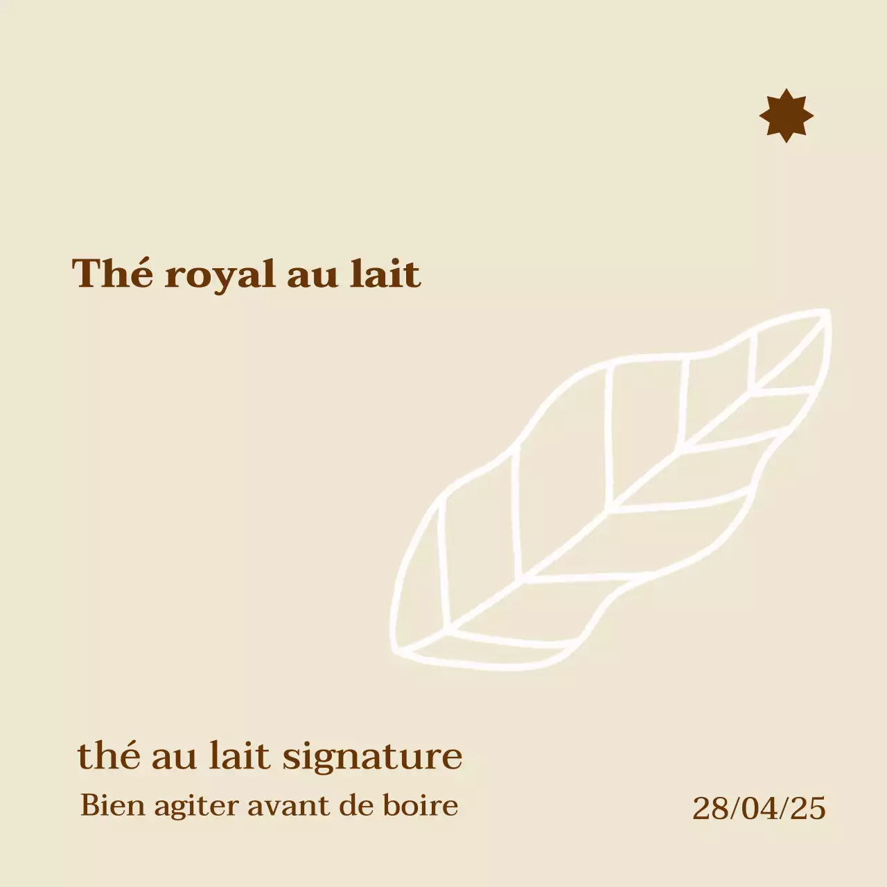 Publicité pour une boisson simple beige