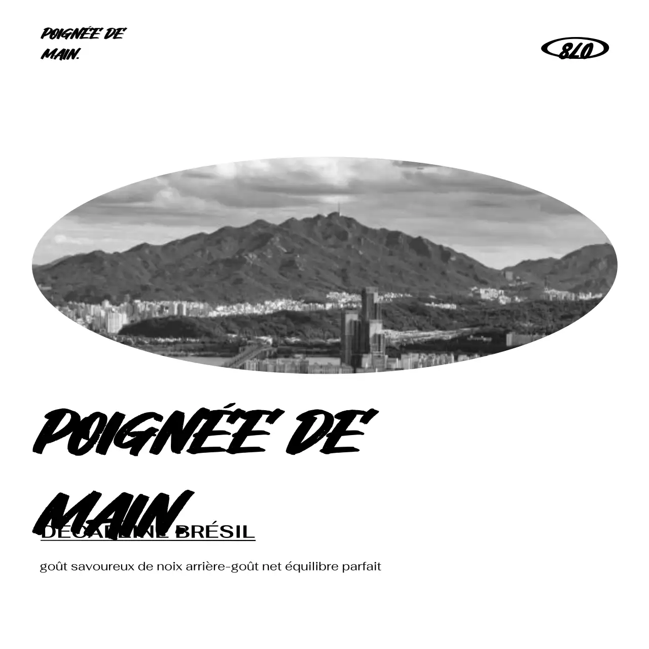 Publicité de café moderne en noir et blanc