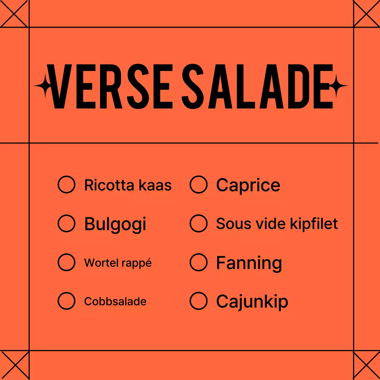 Oranje Eenvoudig Menu Bord Advertentie