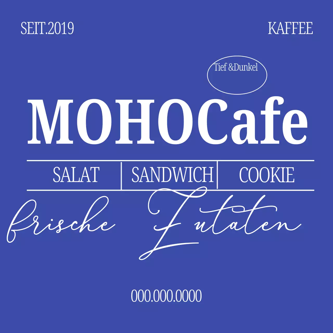 Blaues modernes Café-Logo