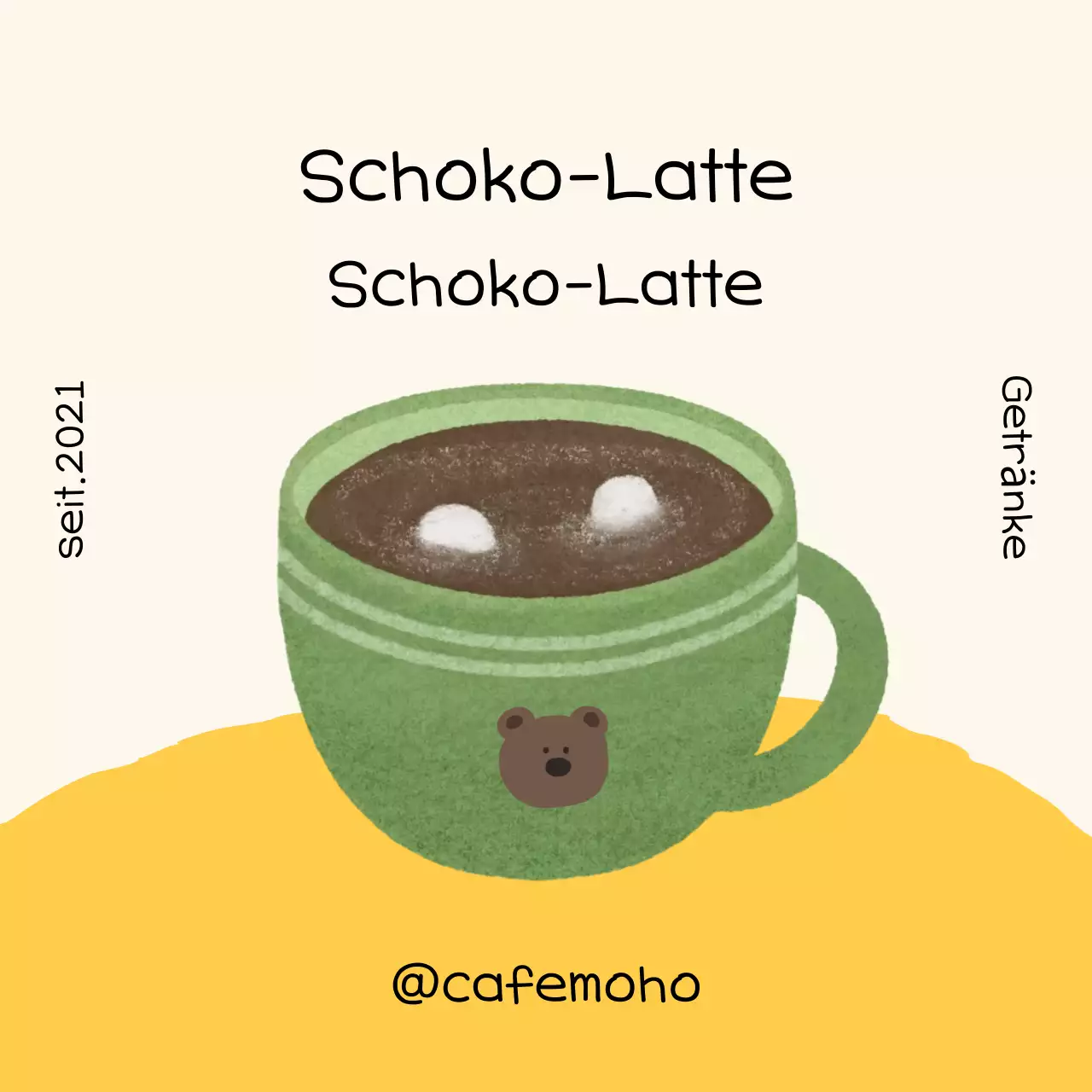 Grüne und niedliche Getränkewerbung