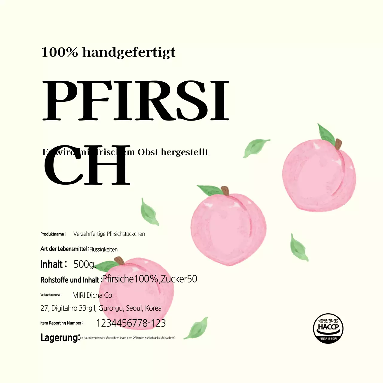 Elfenbeinfarbenes einfaches Lebensmitteletikett