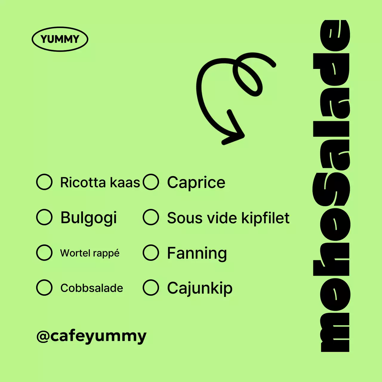 Groen Modern Menu Bord Advertentie