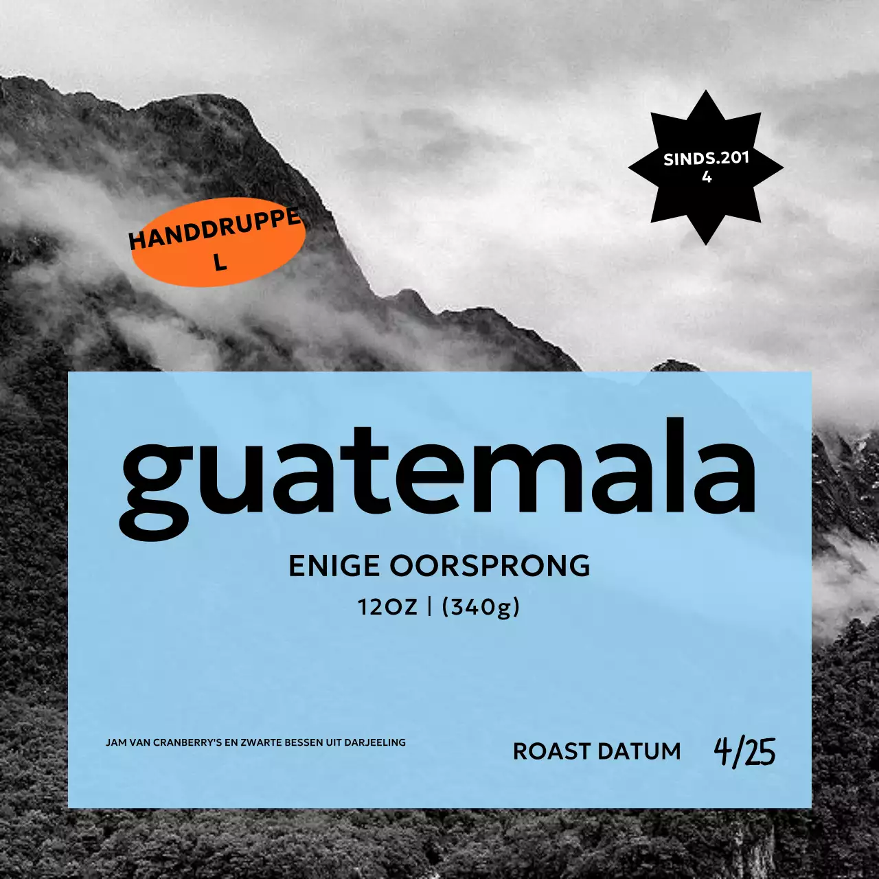 Hemelsblauwe eenvoudige koffie-advertentie