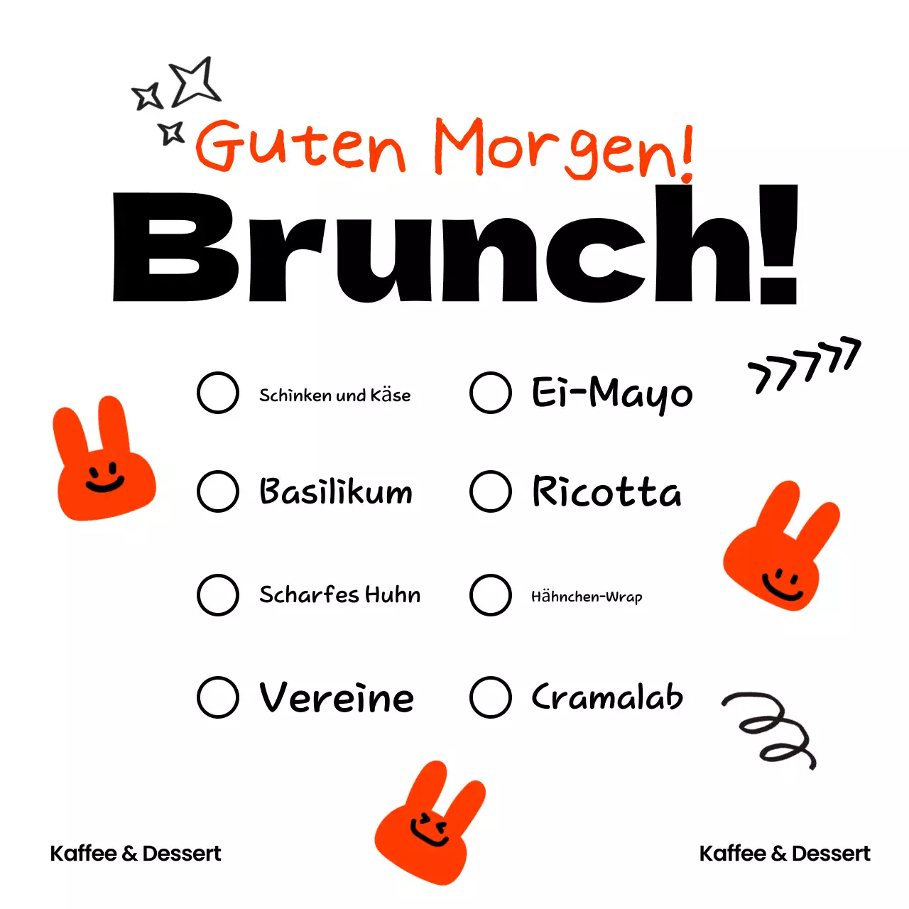 Orange Baby Brunch-Menü