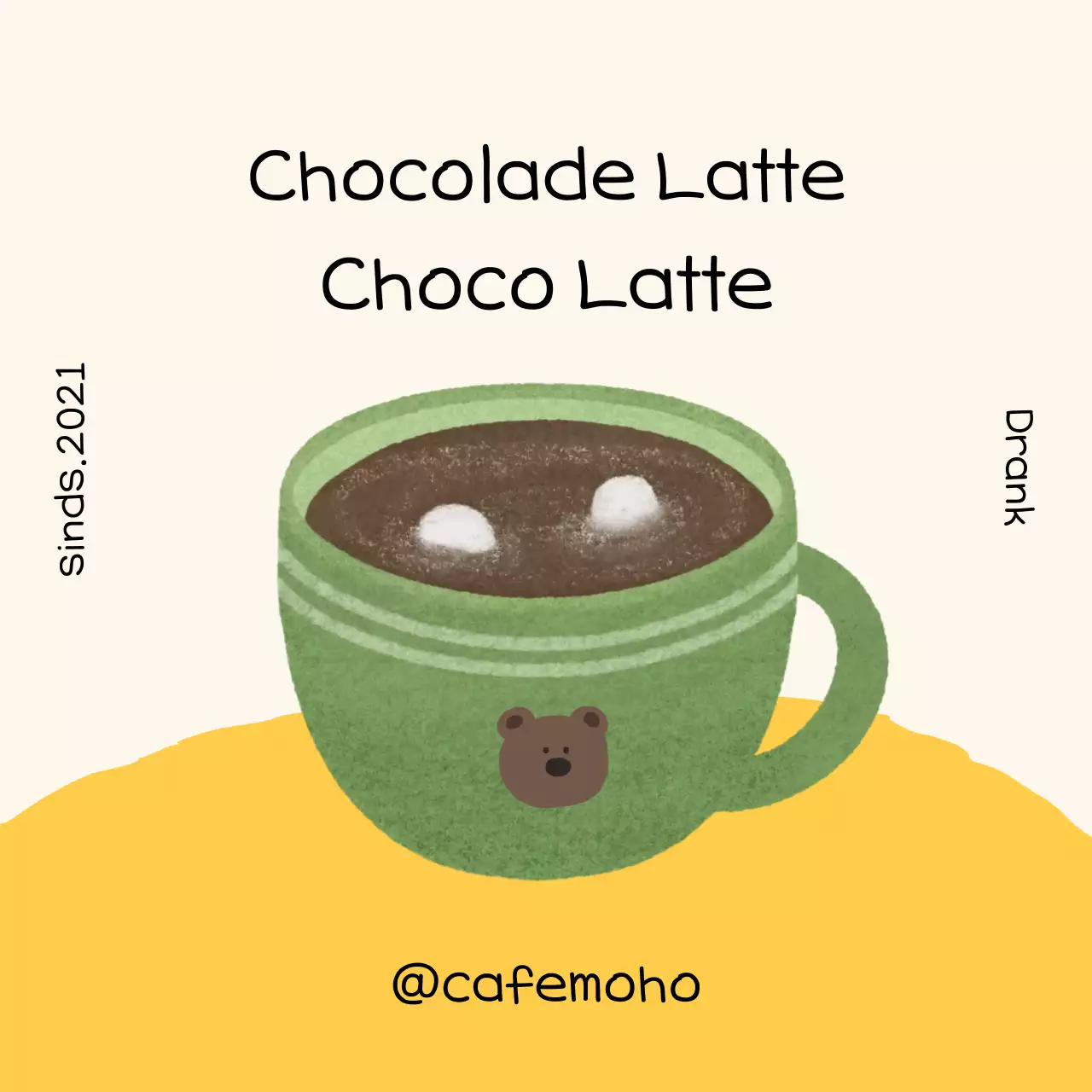 Groene en schattige drankreclame