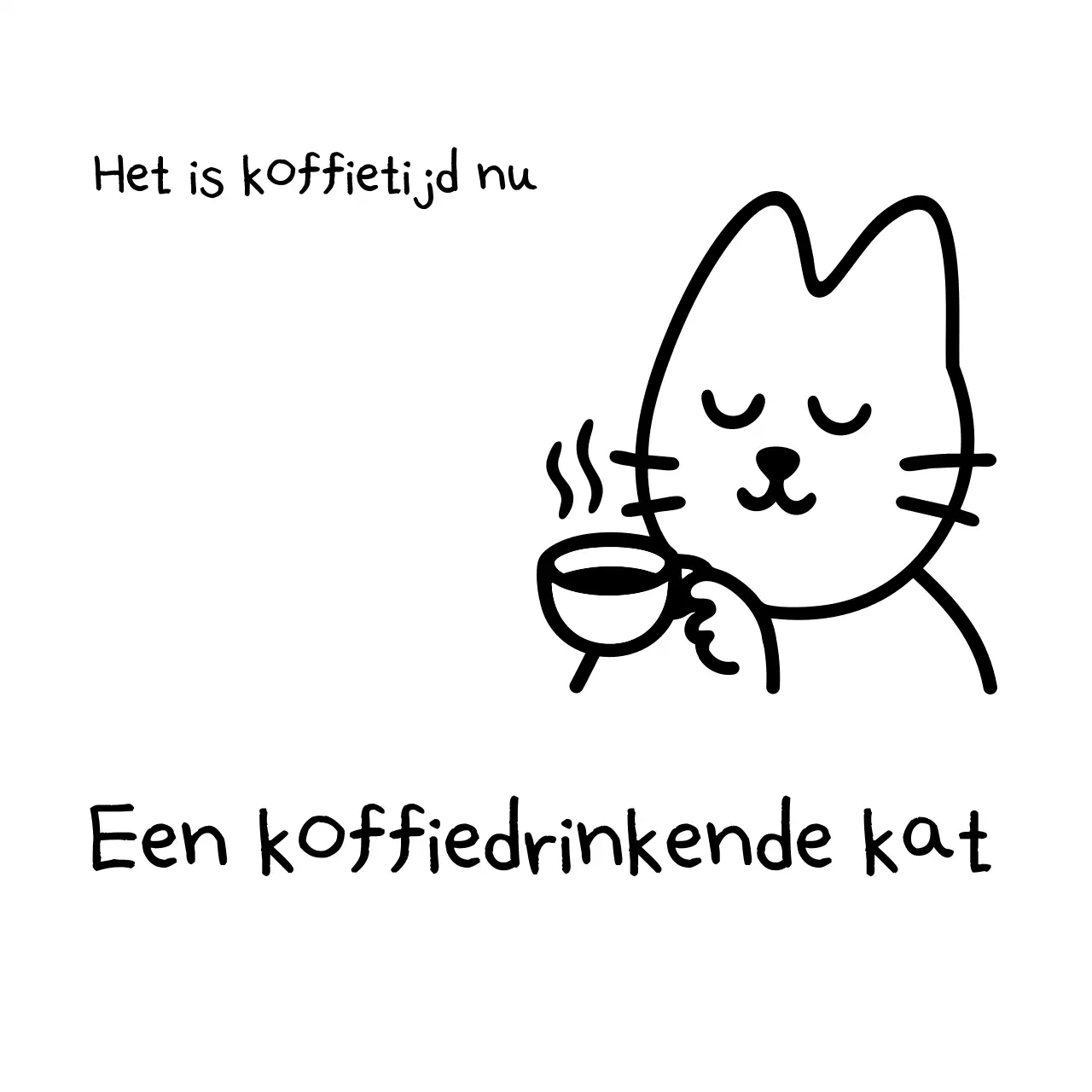 Zwarte eenvoudige kattensticker