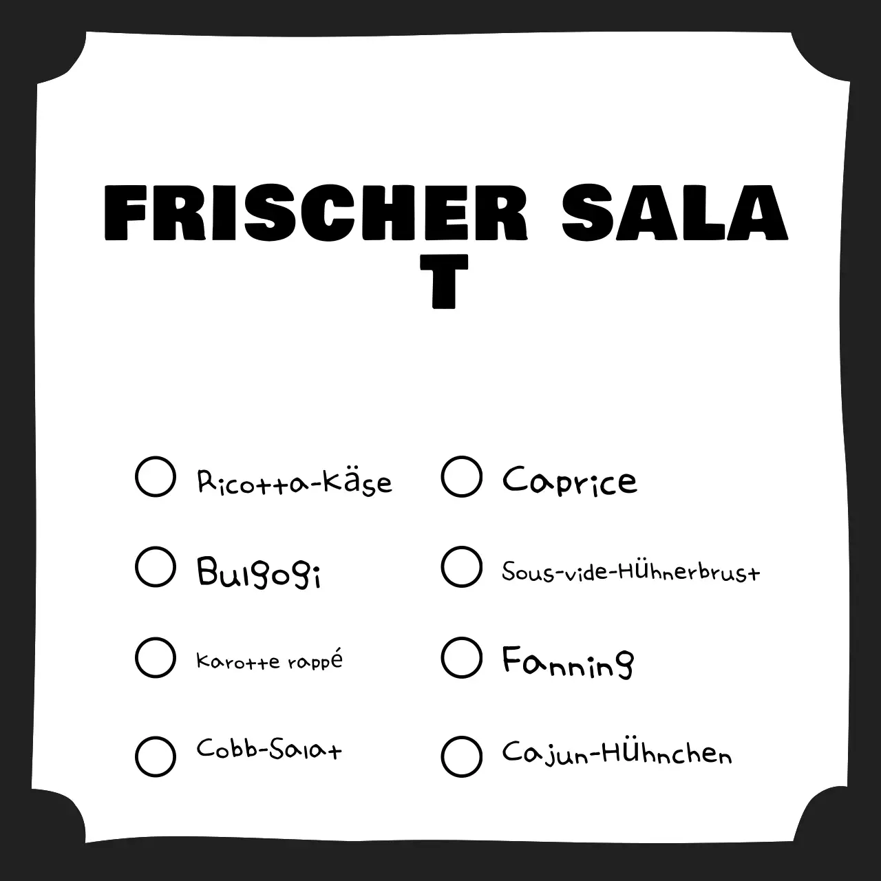 Schwarzer einfacher Menüführer