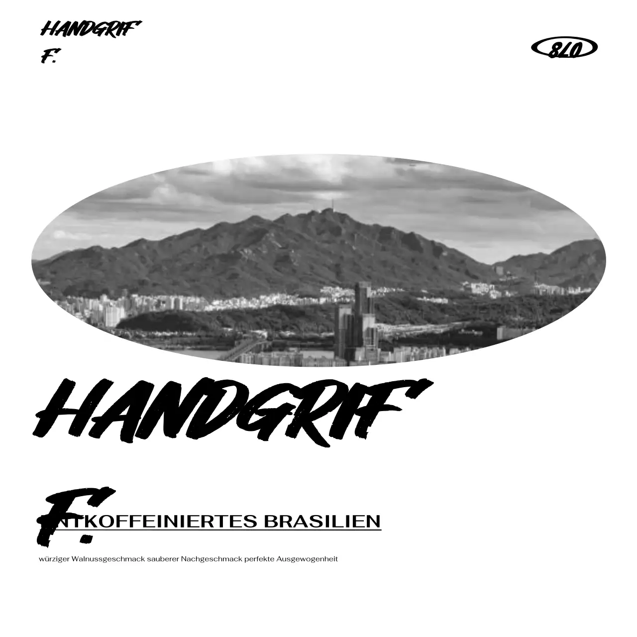 Moderne Kaffeewerbung in Schwarzweiß