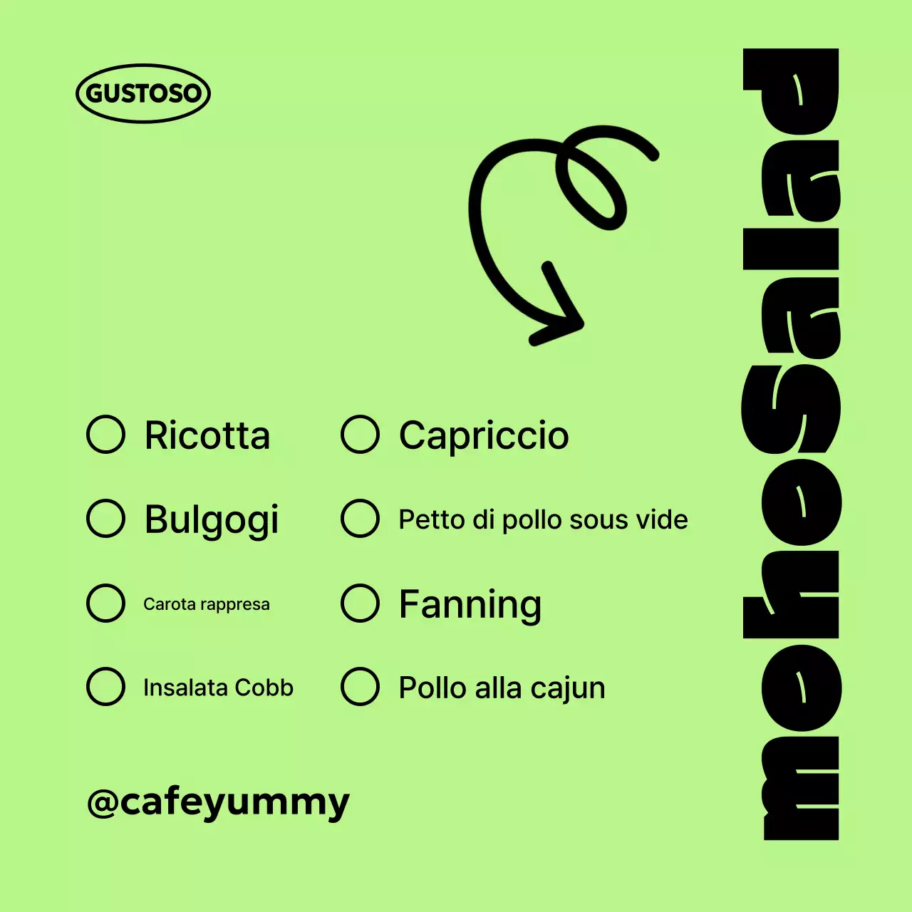 Pubblicità sul menu moderno verde
