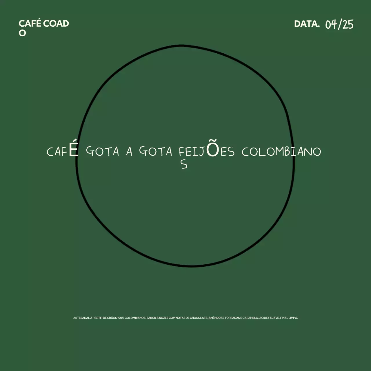 Anúncio de café simples cáqui