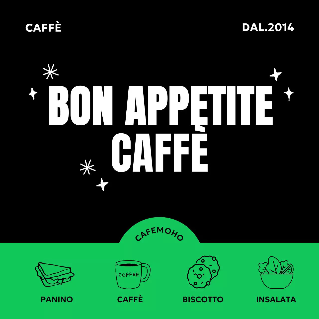 Pubblicità del Black Modern Cafe