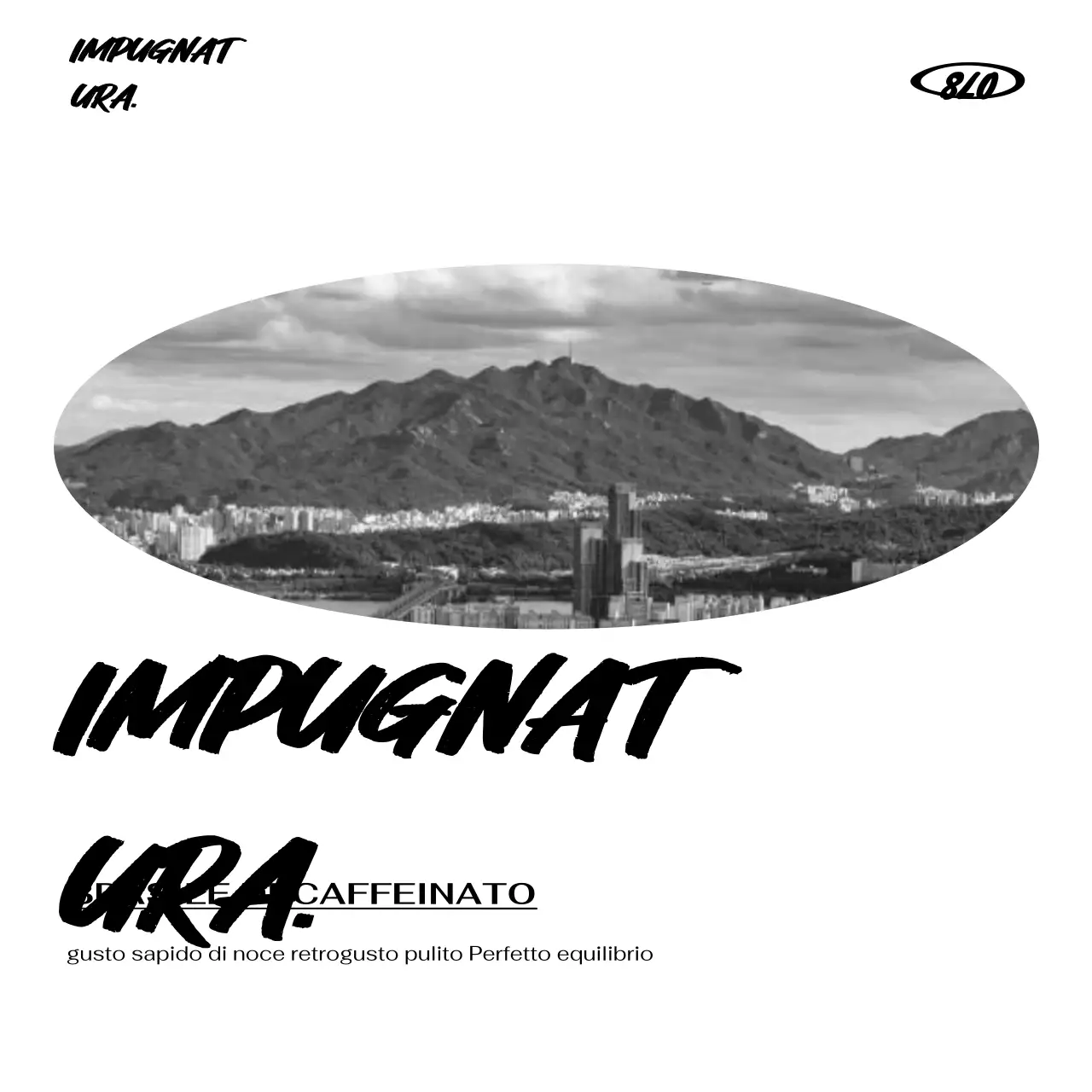 Pubblicità moderna in bianco e nero del caffè