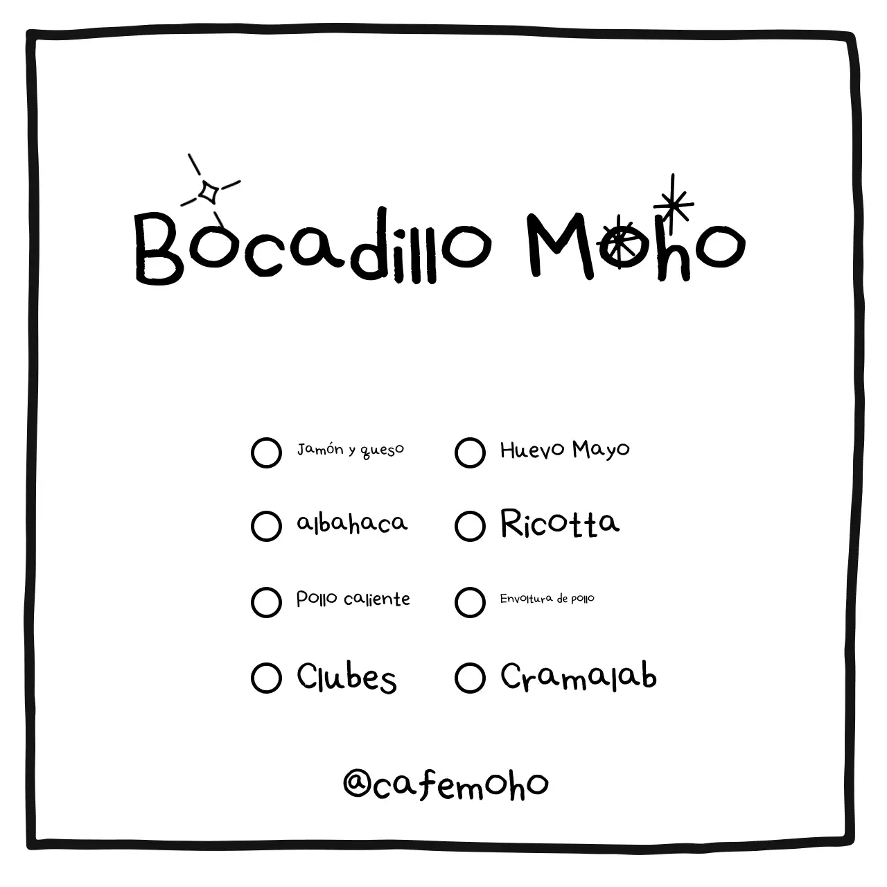 Anuncio de tablero de menú simple negro