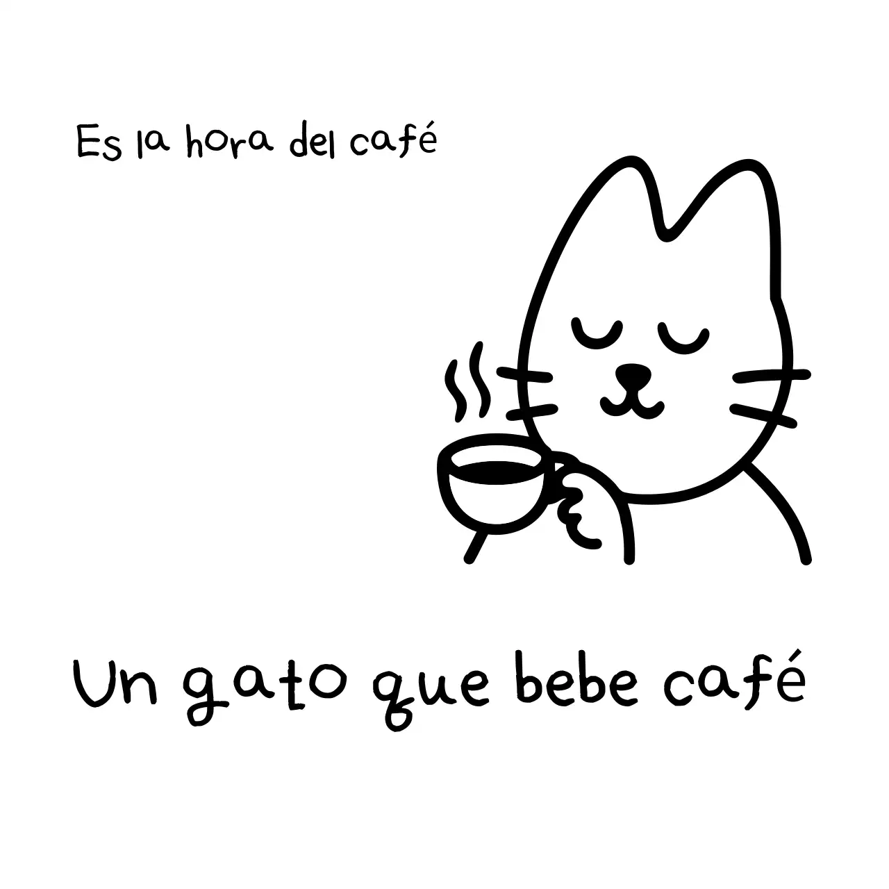 Pegatina de gato negro simple