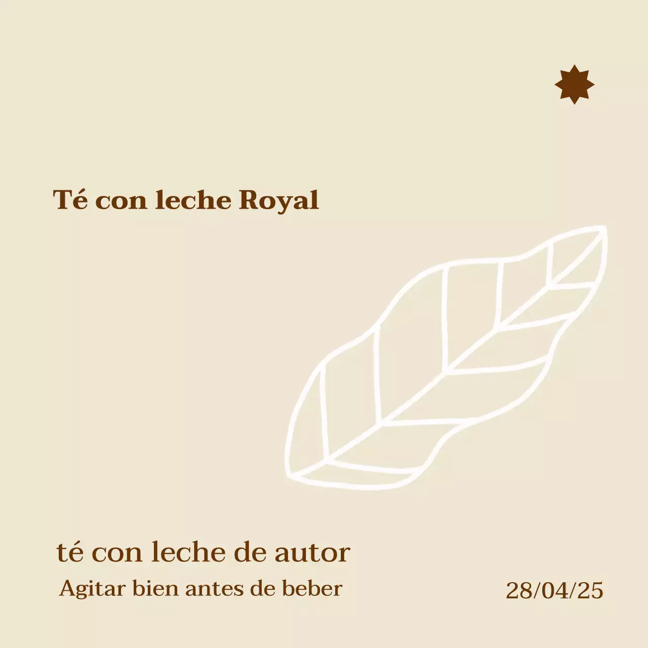 Anuncio de bebida simple beige