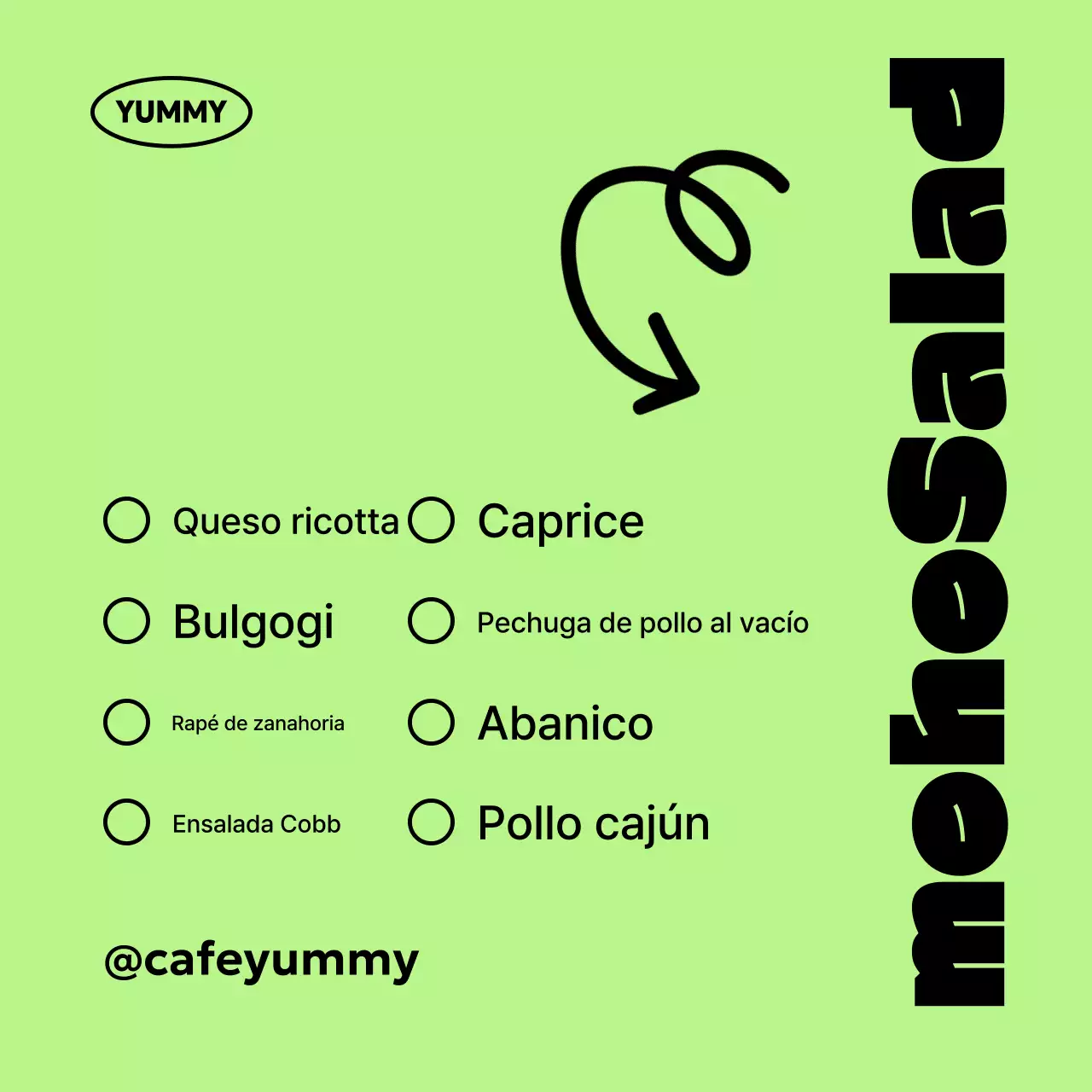 Anuncio de tablero de menú moderno y verde