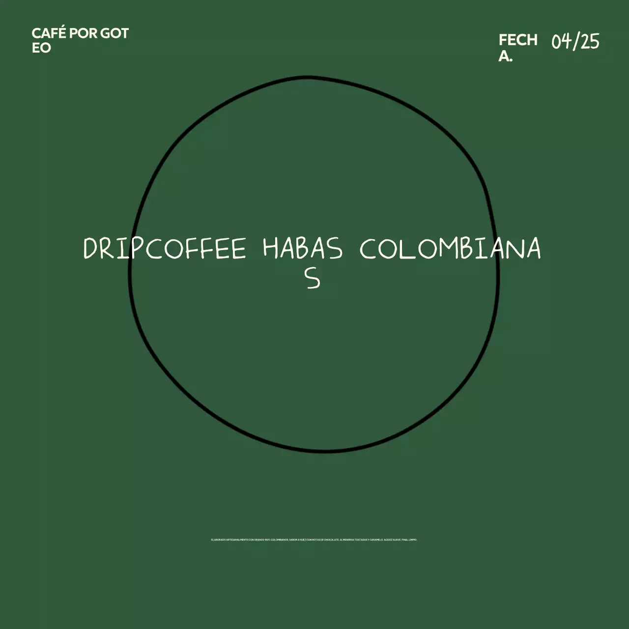 Anuncio de café simple color caqui