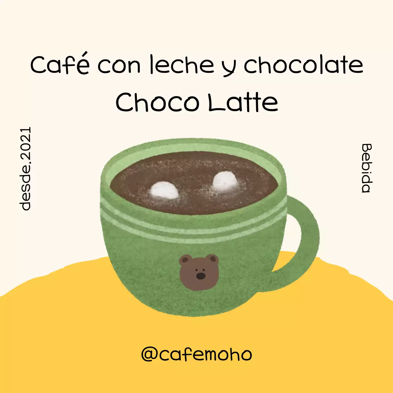 Anuncio de bebida verde y linda.