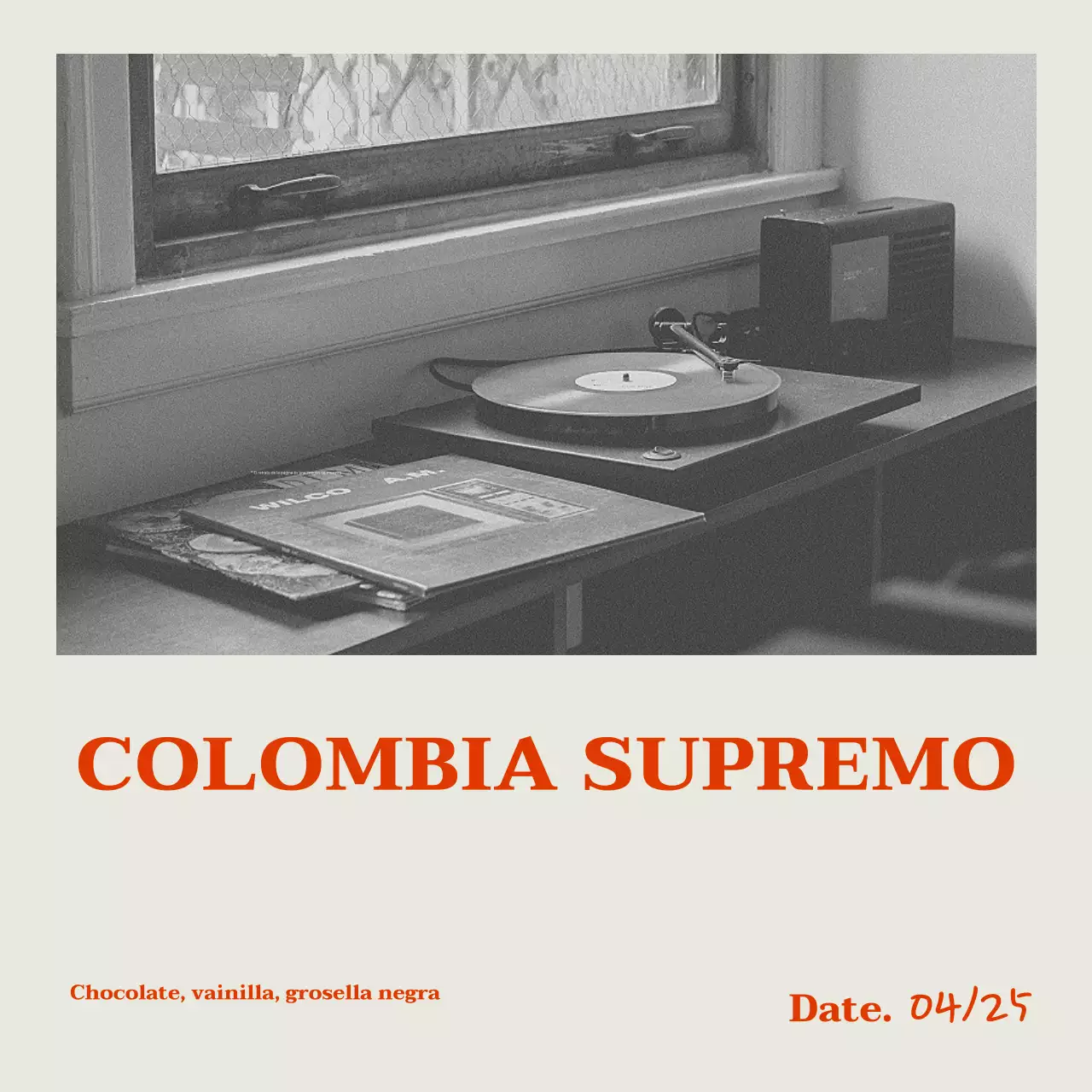 Anuncio de café vintage en blanco y negro