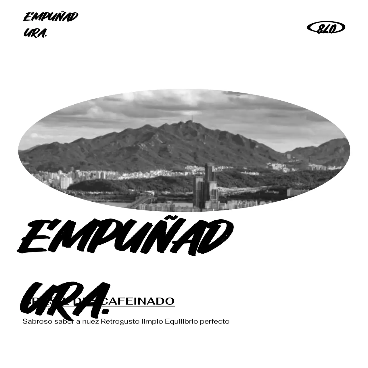 Anuncio de café moderno en blanco y negro