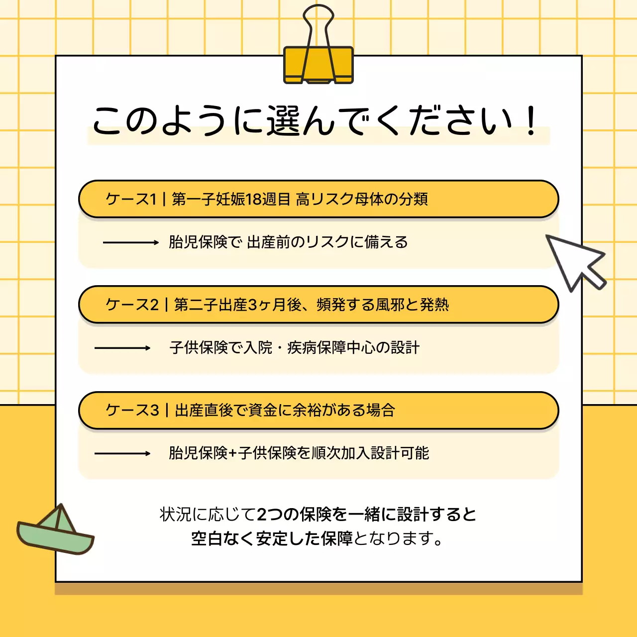 黄色 かわいい 保険 ポスター