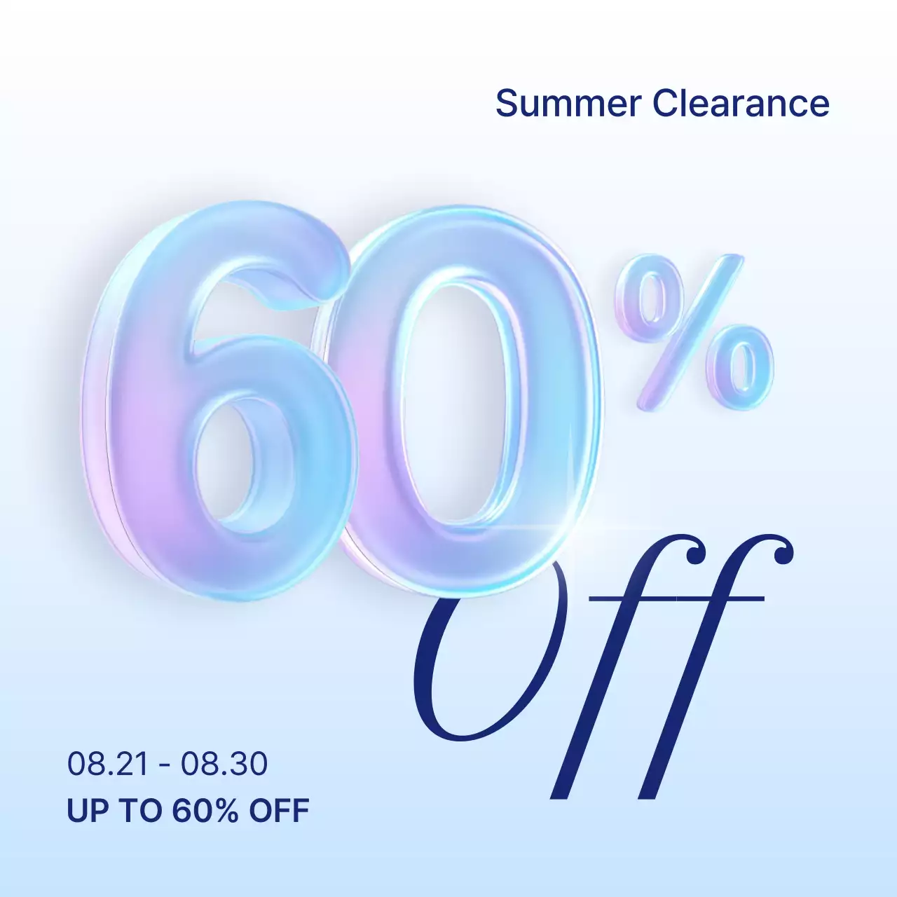 하늘색 모던 여름 세일 행사