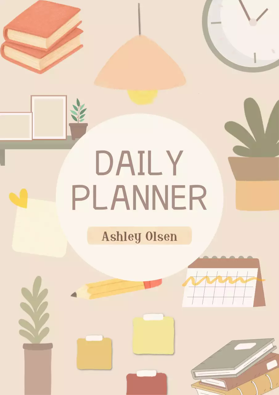 귀여운 브라운 데일리 플래너 커버