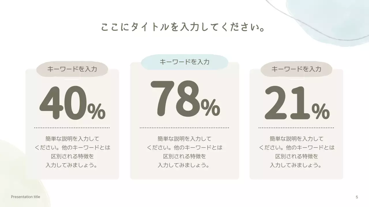 水色 シンプル プレゼンテーション プラン