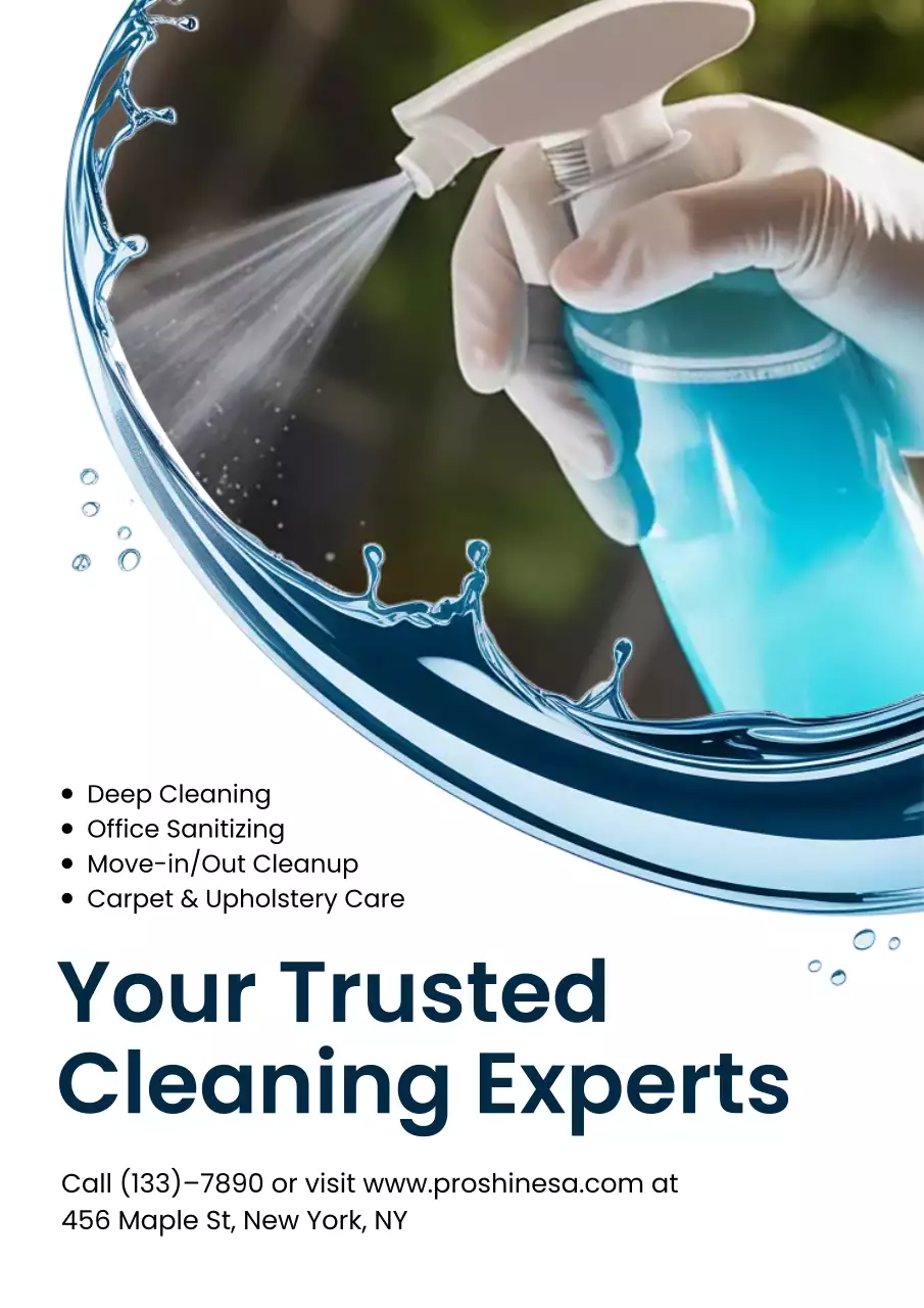 Blue Modern Cleaning Advertisement Poster