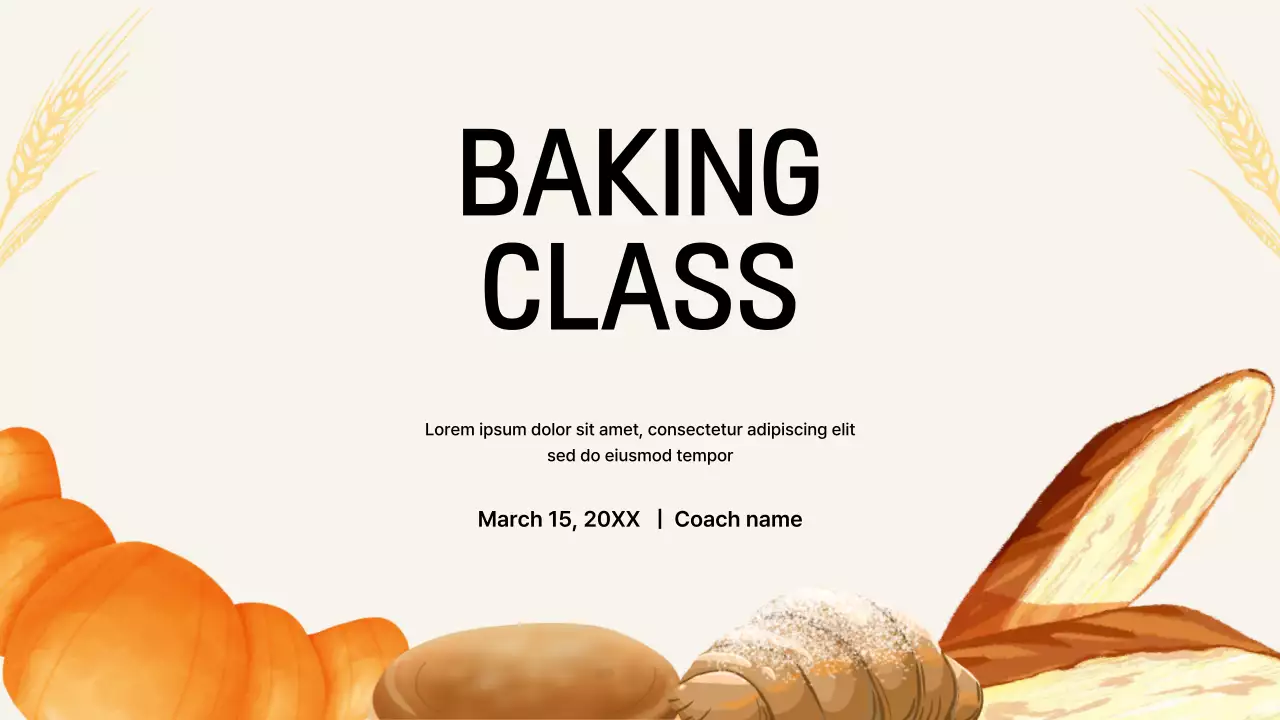 베이킹 클래스와 쉬운 요리 튜토리얼 베이지색