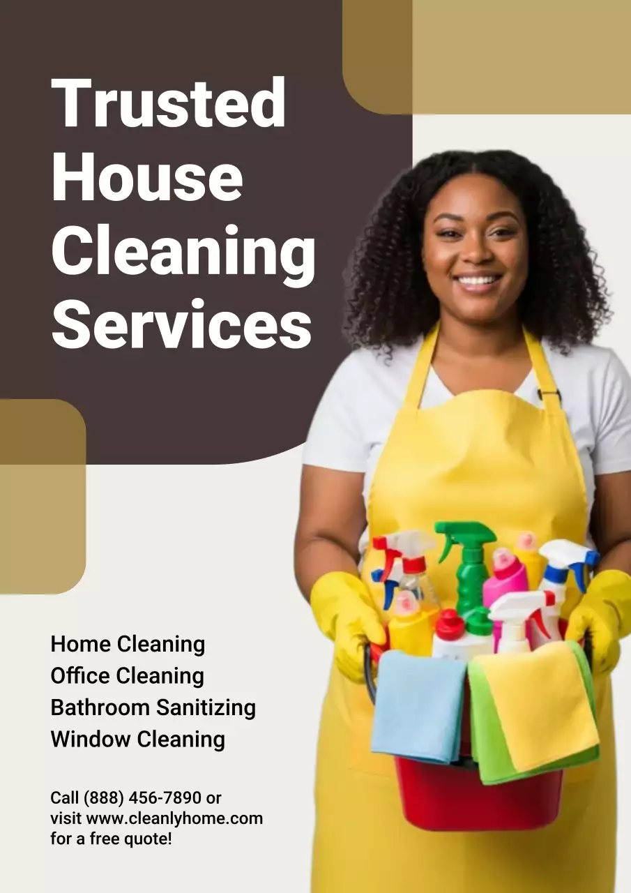 Yellow Professional Cleaning Advertisement Poster