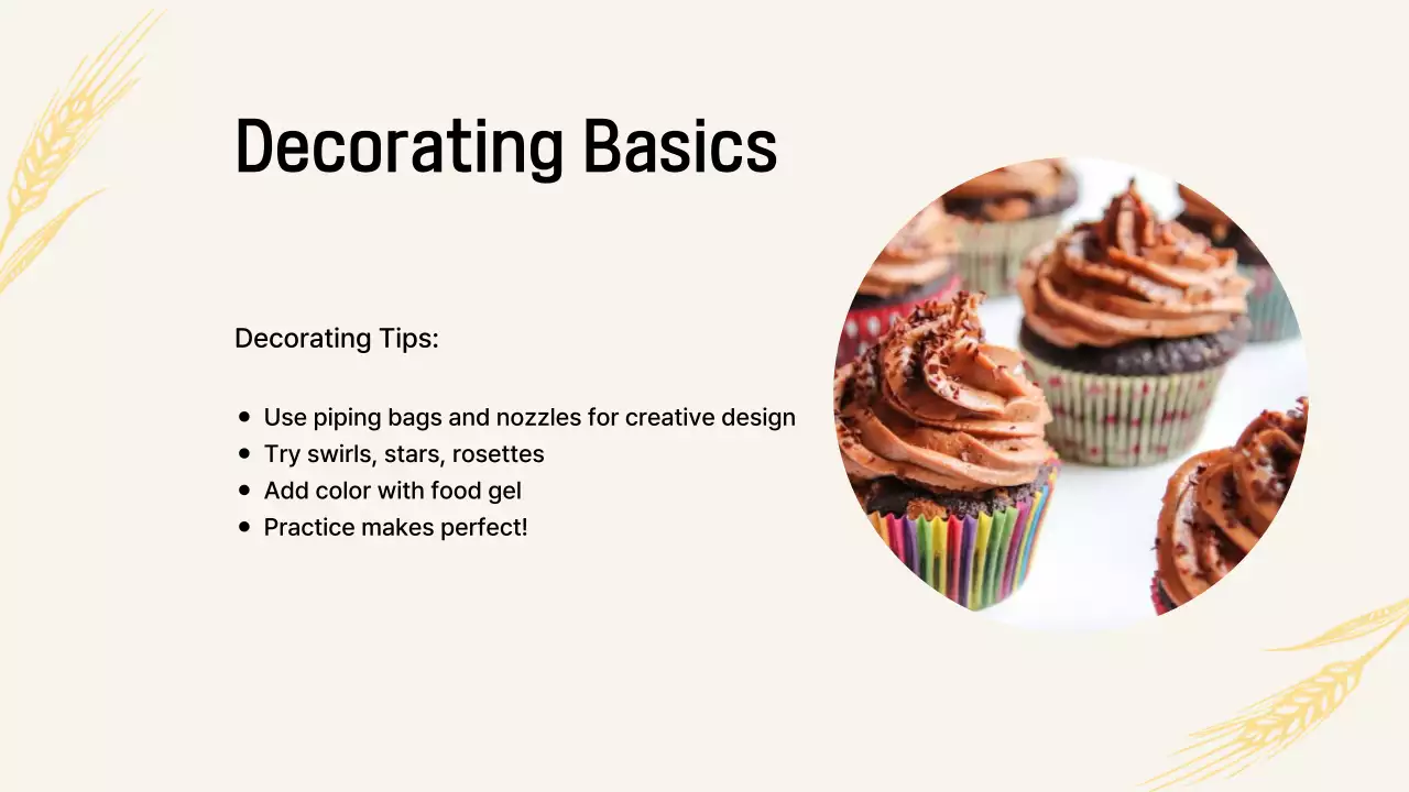 베이킹 클래스와 쉬운 요리 튜토리얼 베이지색