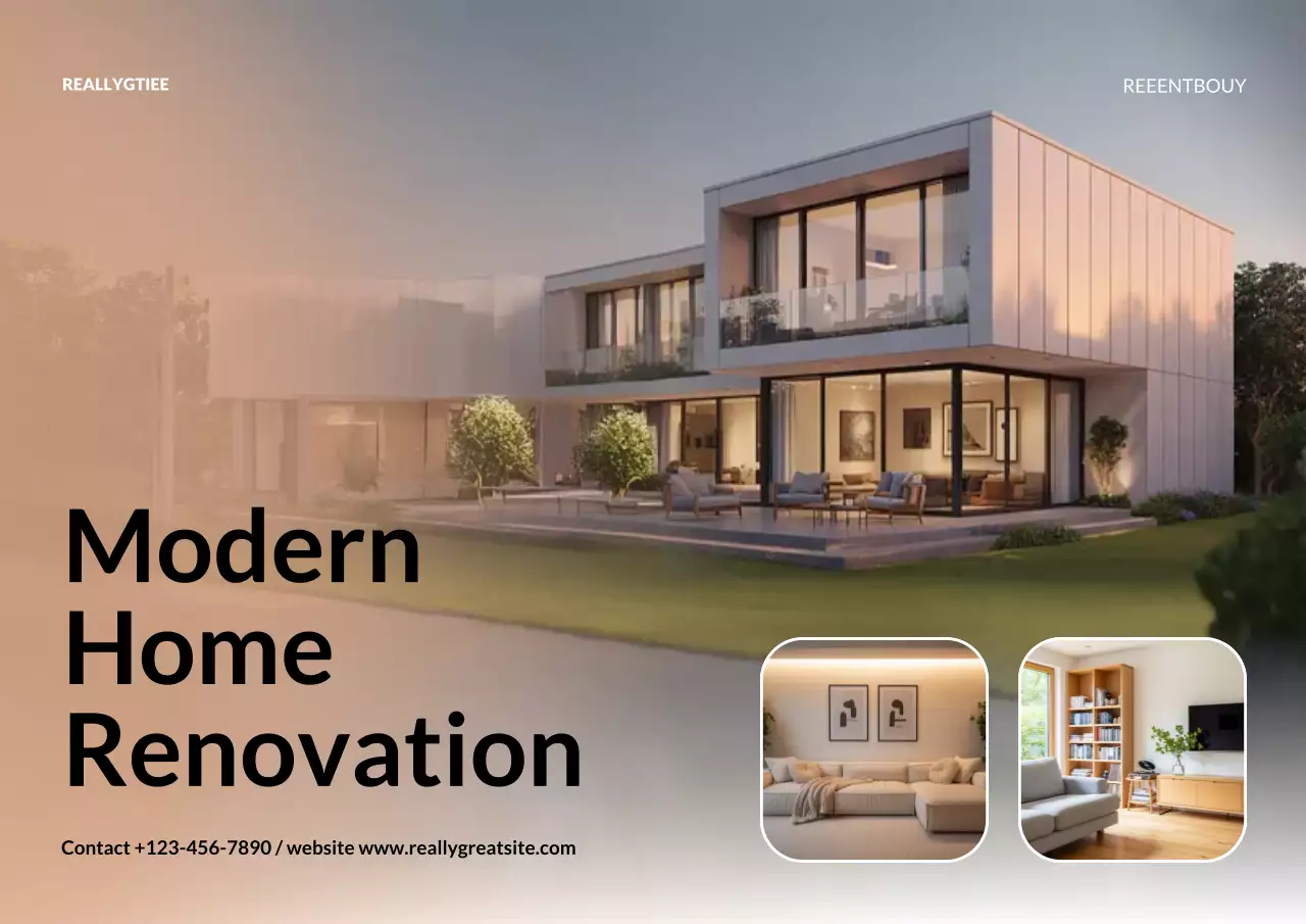 Beige Modern Home Advertisement Poster