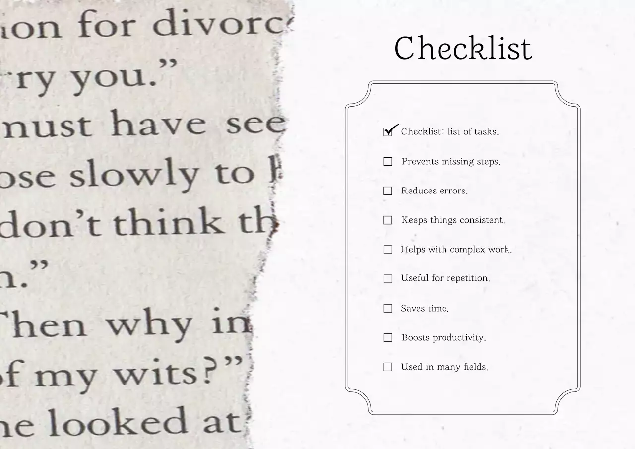 흑백 심플 체크리스트 정보 전달