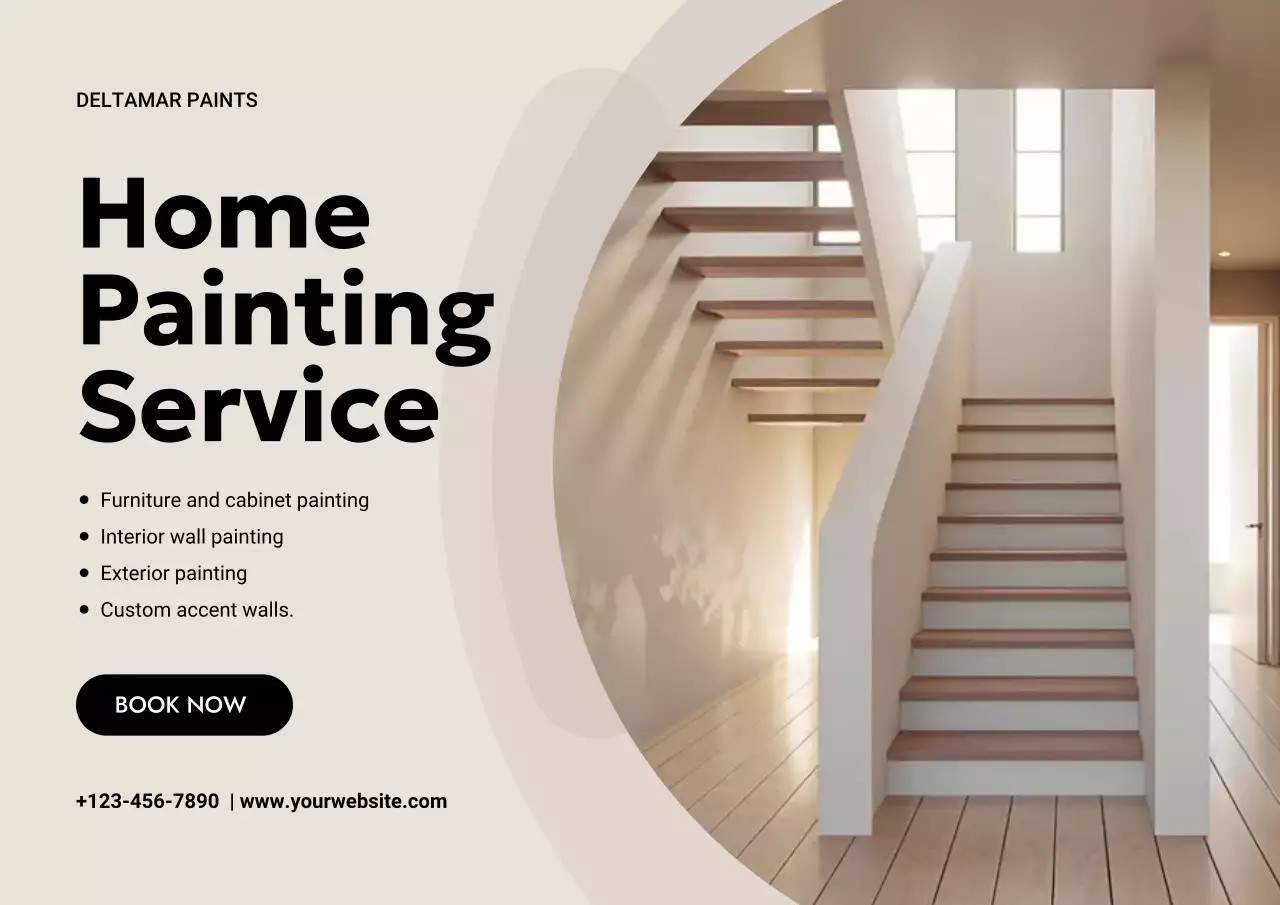 Beige Modern Painting Service Poster