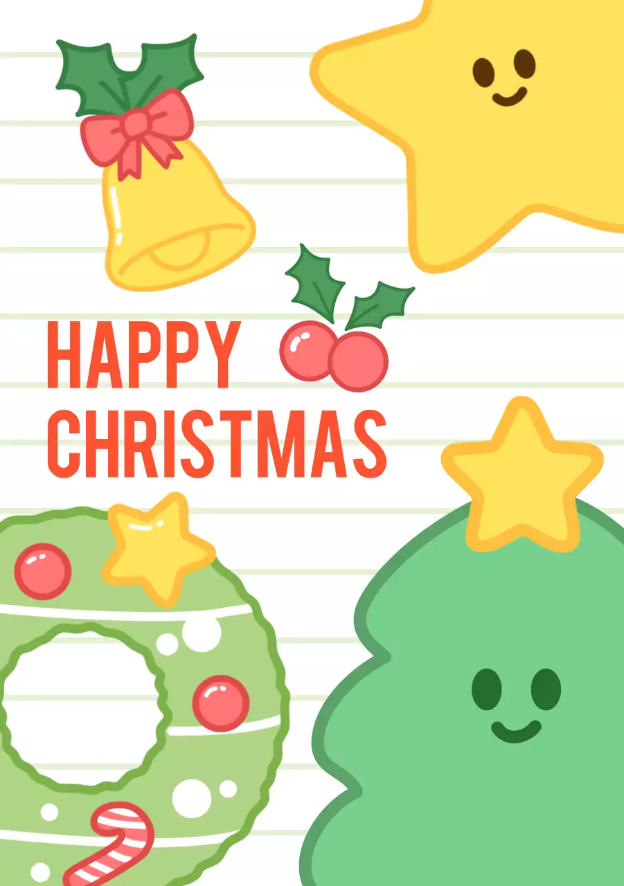 연두 아기자기한 크리스마스 카드