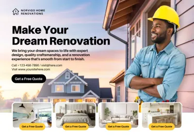 Yellow Modern House Renovation Advertisement Poster