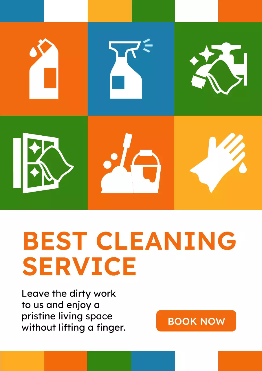 Colorful Modern Cleaning Promotion Poster