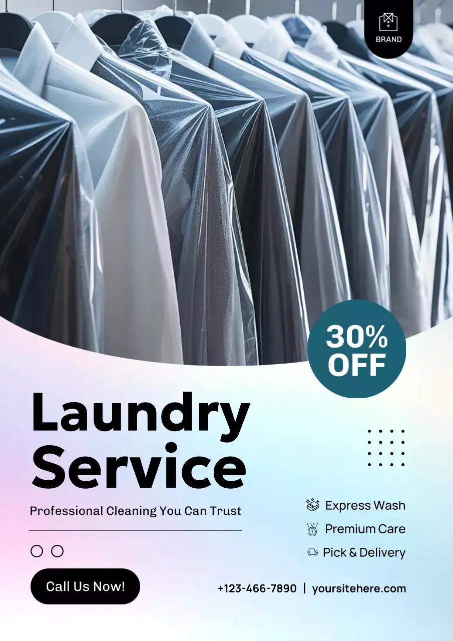 White Modern Cleaning Promotion Poster