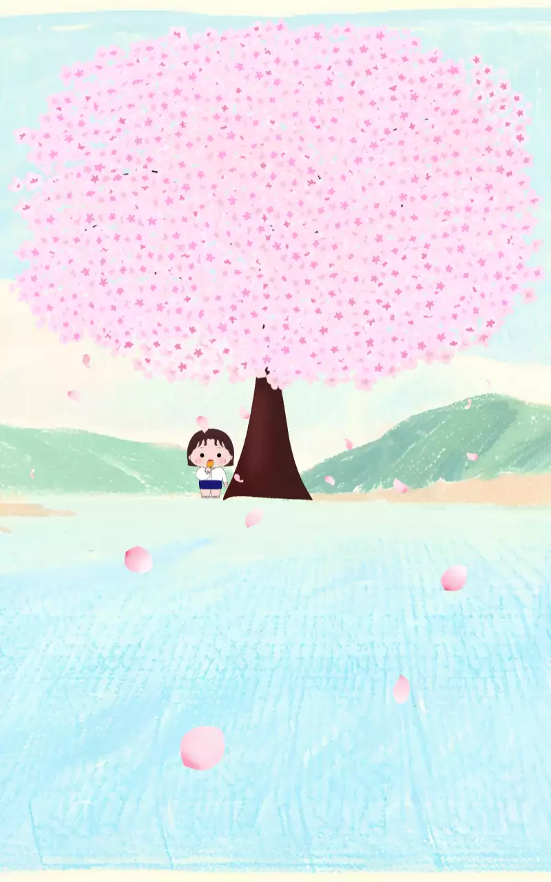 핑크 아기자기한 벚꽃 갤럭시탭 배경화면