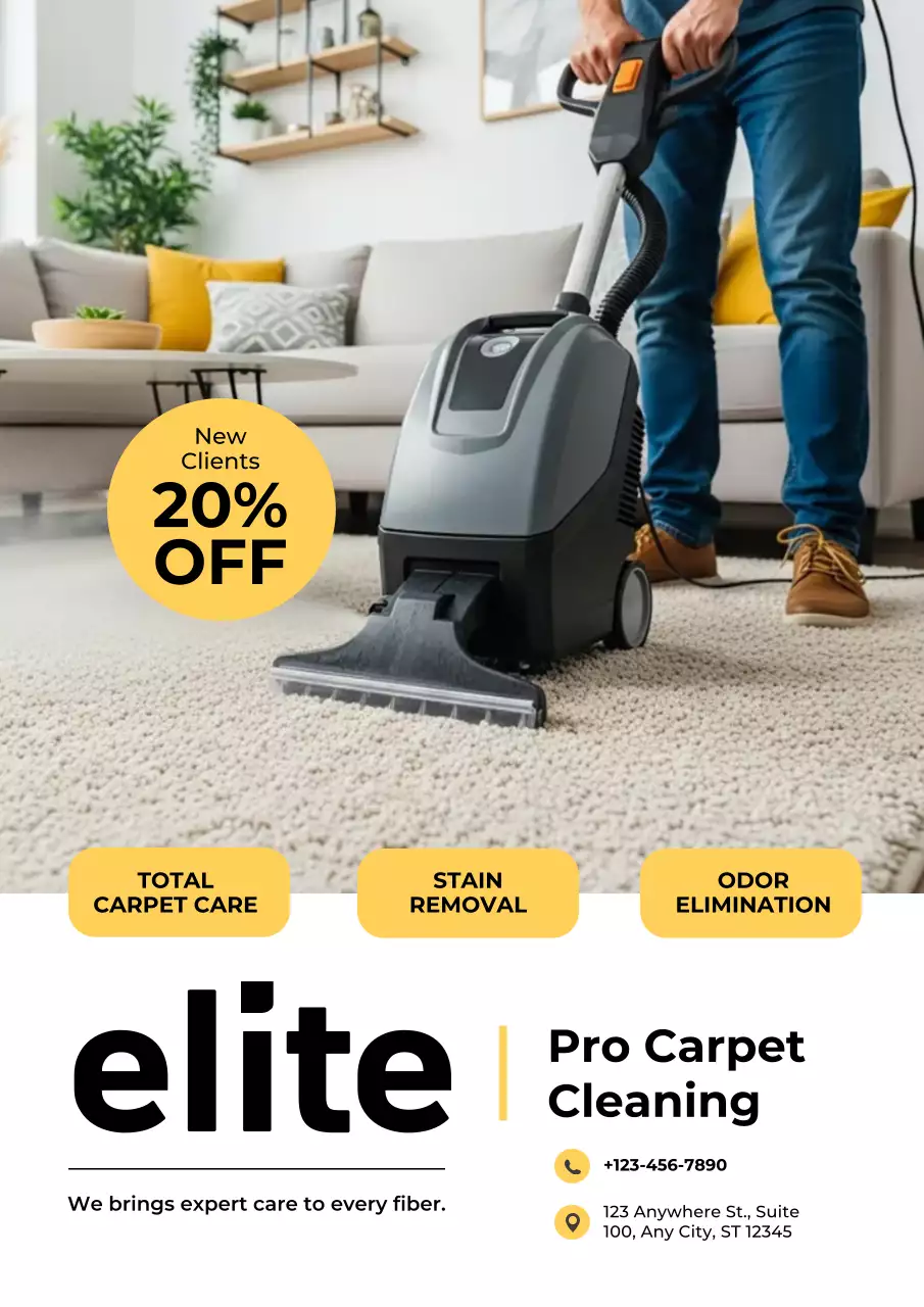 Grey Modern Carpet Cleaning Advertisement Poster