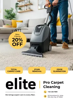 Grey Modern Carpet Cleaning Advertisement Poster