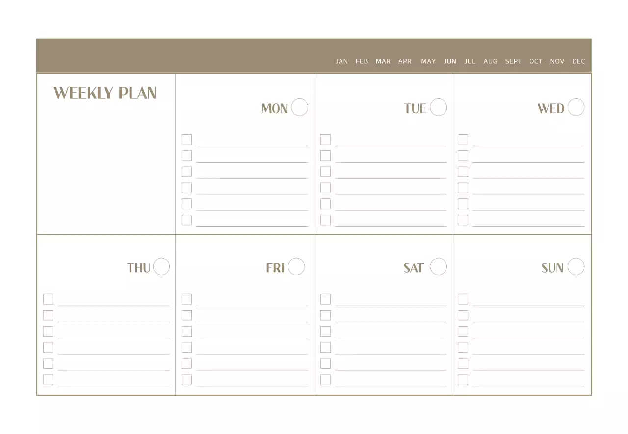 베이지 심플 다이어리 위클리 플래너