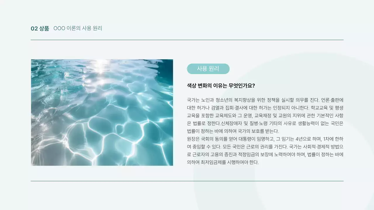 하늘색 심플 모던 발표 보고