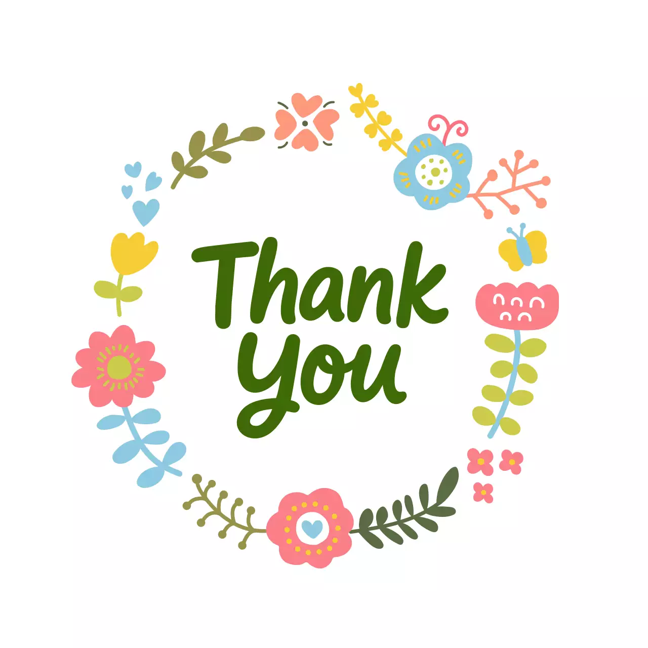 꽃 리스 흰색 아기자기한 감사 엽서