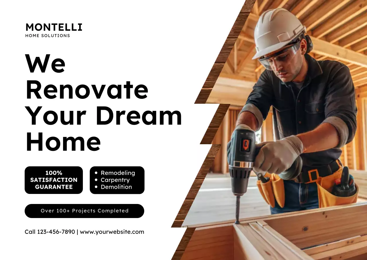 Brown Modern Renovation Advertisement Poster