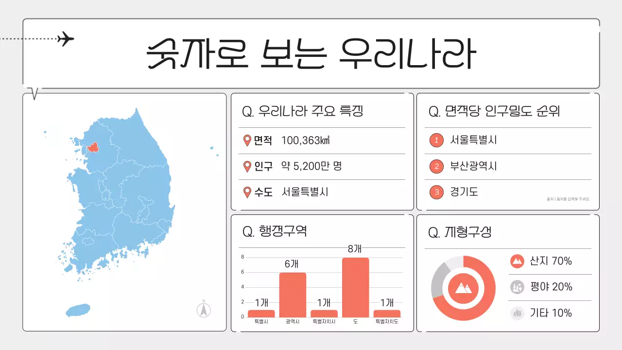 회색 모던 지리 수업 안내